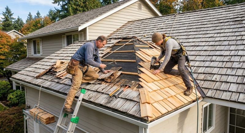 Cedar Shake Roof Repair in Woodbridge, CT