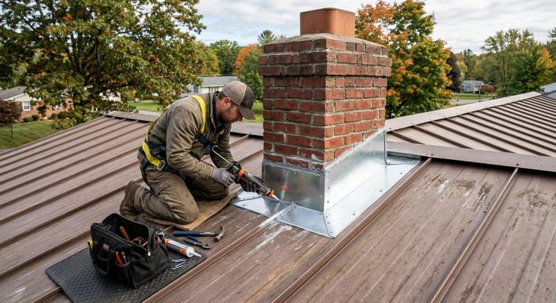 Metal Roof Flashing Repair in New Haven County, CT