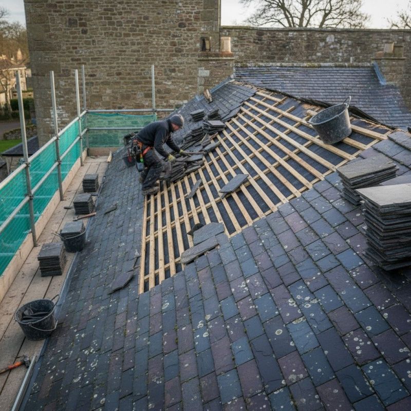 Slate Roof Replacement in Haddam, CT