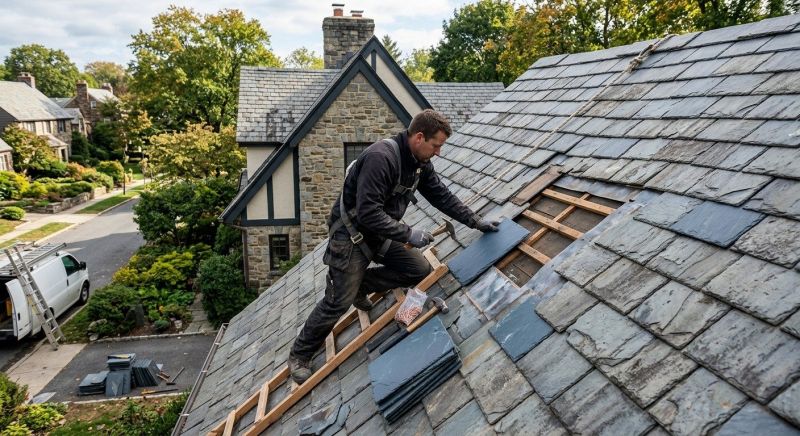 Slate Roof Repair in Woodbridge, CT